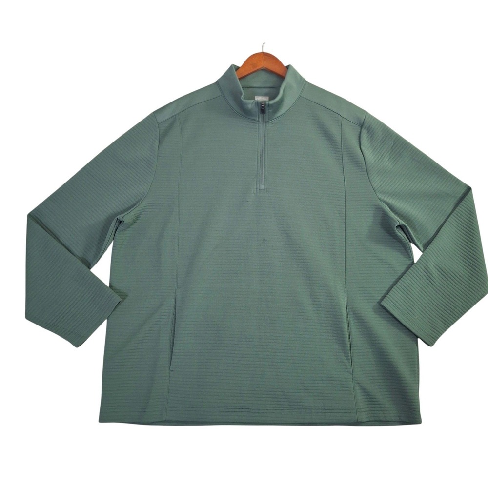 Callaway Opti-Dri Mens XXL Green Ribbed 1/4 Zip Pullover Golf Jacket MA7220